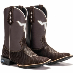 Bota Texana Country Forma Bico Quadrado Snake Bordado - comprar online