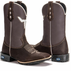 Bota Texana Country Forma Bico Quadrado Snake Bordado na internet