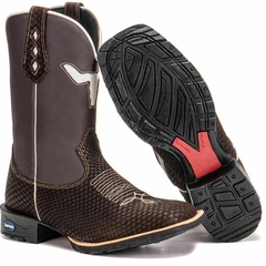 Bota Texana Country Forma Bico Quadrado Snake Bordado - Django Boots - Botas Country em Couro com Frete Grátis para todo o Brasil 