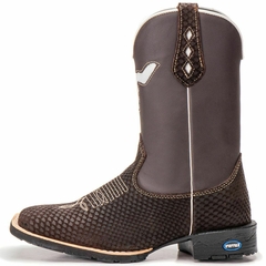 Bota Texana Country Forma Bico Quadrado Snake Bordado - loja online