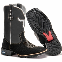 Bota Botina Texana Country Montaria Em Couro Snake Forma Bico Quadrado Cano Longo - comprar online