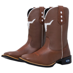 Imagem do Bota Texana Masculina Sola Borracha Bico Quadrado Country - (cópia)