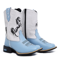 Bota Texana Infantil Unissex Couro Bordado Cavalos - comprar online