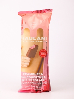 PALETA FRAMBUESA BAÑADA CHOCOLATE HAULANI