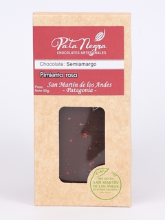 CHOCOLATE ARTESANAL SEMIAMARGO PIMIENTA ROSA PATA NEGRA