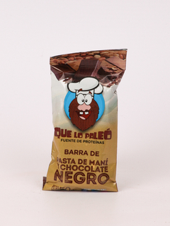 BARRA DE PASTA DE MANI Y CHOCOLATE NEGRO 50G QUE LO PALEO