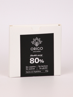 CHOCOLATE VEGANO AMARGO 80% 50GR ORIGO