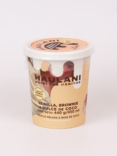 HELADO DE VAINILLA BROWNIE Y DDL POTE 500ML HAULANI