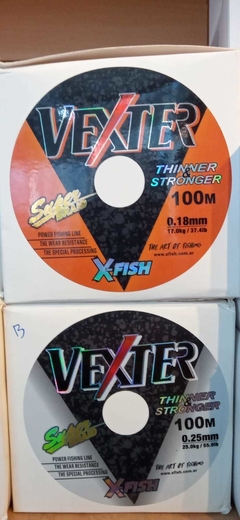 MULTIFILAMENTO VEXTER X FISH 0.25 MM X 100 MTS CAJA X 10 CARRETES 4 HEBRAS