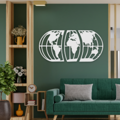 Wood Wall Art - Tríptico Mundo - comprar online