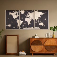 Wall Art 3D - Mapa Mundi XL