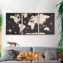 Wall Art 3D - Mapa Mundi XL