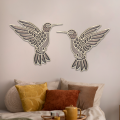 Wall Art 3D - Dúo Colibrí { Mediterráneo }