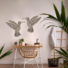 Wall Art 3D - Dúo Colibrí { Mediterráneo } - tienda online