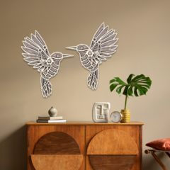 Wall Art 3D - Dúo Colibrí #2 { Mediterráneo } - Madly Store Mayorista