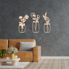 Wood Wall Art - Trio Florero en internet