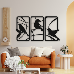 Wood Wall Art - Tríptico Pájaros - comprar online