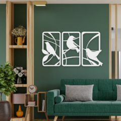 Wood Wall Art - Tríptico Pájaros - comprar online