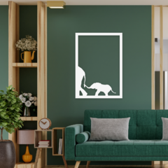 Wood Wall Art - Elefante Familia - comprar online