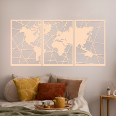 Wood Wall Art - Mapa Mundi XL #3 - Madly Store Mayorista