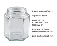 Frasco Hexagonal 360ml - comprar online