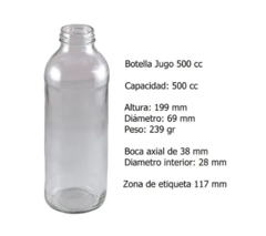 Botella JUGO 500ml con tapa - comprar online