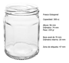 Frasco Octogonal 300ml - comprar online