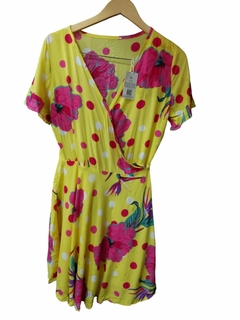 Vestido Amarelo Estampado Tam G MINIKI