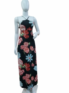 Vestido Preto Florido Tam G MINIKI