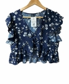 Cropped Azul Florido Tam G SHEIN