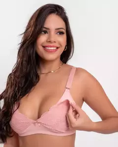 Sutiã Amamentação em Microfibra e Renda - Doris Moda Intima | Lingerie no atacado