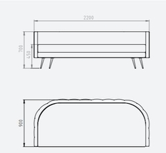 SILLON DOS CUERPOS RESPALDO CURVO en internet