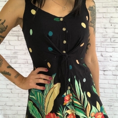 Vestido Preto com flores - comprar online