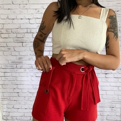 Shorts Vermelho Canal na internet