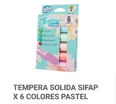 TEMPERA SOLIDA SIFAP X 6 COLORES PASTEL