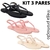 Kit de 3 pares sandália rasteirinha feminina corrente injetada verão ref 700