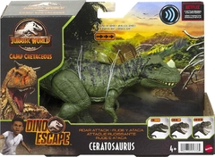 Jurassic World Camp Cretaceous Roar Attack Green Ceratosaurus Mattel