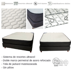 CONJUNTO SPRING PIERO 190X140X26 (2 PLAZAS) - Tutti Comfort