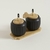 Set x 2 azucareras de porcelana negra con base de bamboo - comprar online