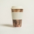 MUG DE FIBRA DE BAMBOO CON TAPA SILICONA CREAM 400 ML