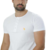 camiseta henley branca bordado amarelo de botões preta 100% algodão 30.1