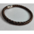 pulseira de couro sintético trançado envernizado marrom com preto feche magnético
