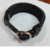 bracelete de couro sintetico feche de cinto marrom e preto