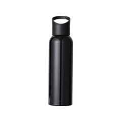 Garrafa de Alumínio c/ Tampa PP Preto/Black | 600ml | BRW - comprar online