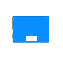 Caderno de Desenho Espiral Stiff Azul 80Fls 275mm x 200mm - Jandaia