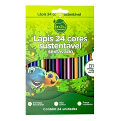 Lápis de Cor 24 Cores Sustentável Sextavado