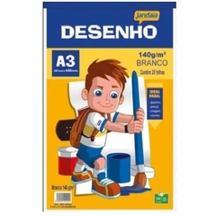 Bloco De Desenho A3 Branco 140g 20 Folhas Basic Art Jandaia