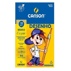 Bloco De Desenho A4 140g 20 Folhas Branca Canson - 1 Bloco Com 20 Folhas