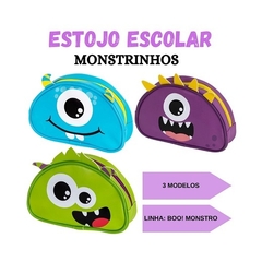 Estojo Escolar Estampado Monstrinho 1 Ziper Boo - BRW