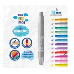 Giz Retrátil Com Cheirinho Mega Gel Color - Metálico - 12 Cores - Tris na internet